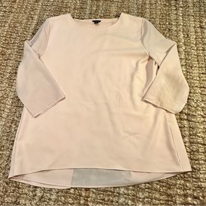 ANN TAYLOR quarter sleeve light pink blouse